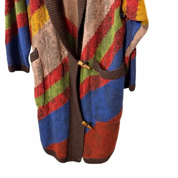 Vintage Made in England Wool Blend Knit Long Cardigan - Picture 3 of 5